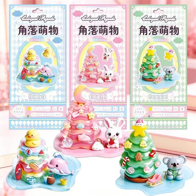 

3D Crystal Stickers Cute Relief Stickers Fun Stacking Series Children's Toys Exchange Stickers Office School Supplies Stationery