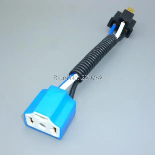 Shhworldsea 2pcs H4 Ceramic Wire Wiring Car Truck Headlight Bulb Harness Socket Plug Lamp Bulb Wire Harness Socket Adapter 12V