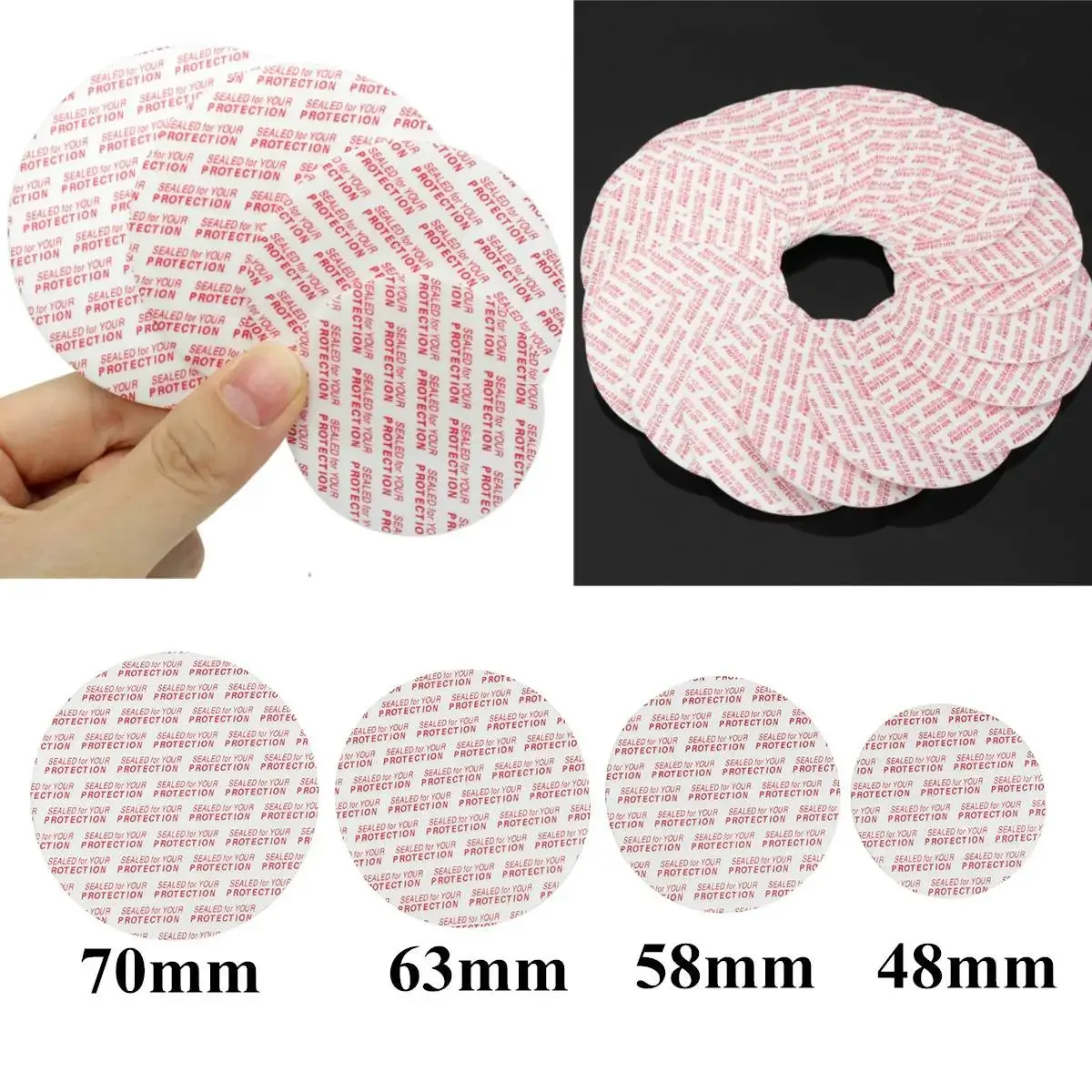 100 Pcs Self Adhesive Pressure Sensitive Press Seal Cap Liners Jar Bottle Foam Safety Tamper Sealers Sealing Piece Plate Gasket