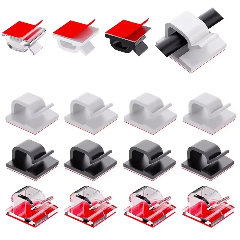 10/30/50 قطعة مقاطع كابلات المنظم مرنة كابل يو اس بي اللفاف إدارة مقاطع حامل ل ماوس سماعة سماعة لوحة المفاتيح سلك