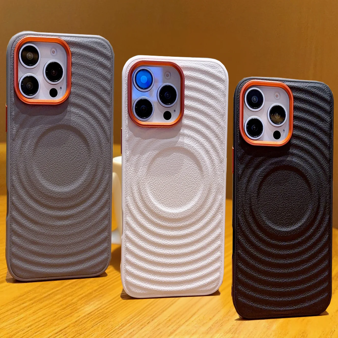 

Магнитный чехол для телефона Ripple для Apple iPhone 16e 16 15 Pro Max Plus Magsafe с беспроводной зарядкой, прочный противоударный чехол из искусственной кожи