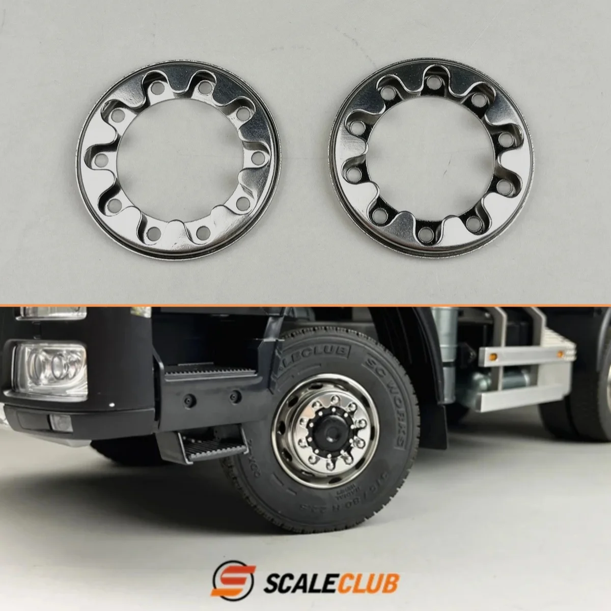 

Scaleclub Model 1/14 Trailer Tractor Dump Truck Wheel Hub Retainer Guard Ring Cover For Tamiya Lesu For Scania Car Accessories