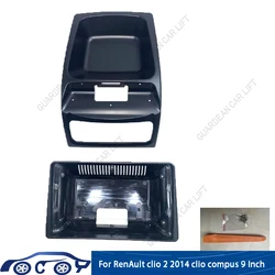 9 Inch For Renault clio 2 2014 hatchback Car Radio Android Frame 2 Din Head Unit Fascia Stereo Dash Cover Panel InstallationTrim