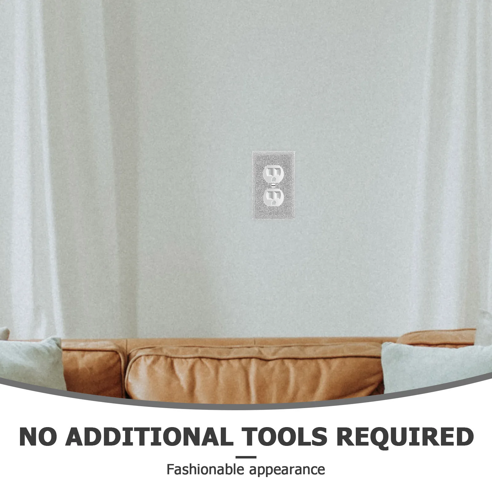 

1Set Zircon Diamond Socket Panel Decorative Plastic Wall Socket Cover Shiny Fake Switch Panel Durable Easy Install Replacement