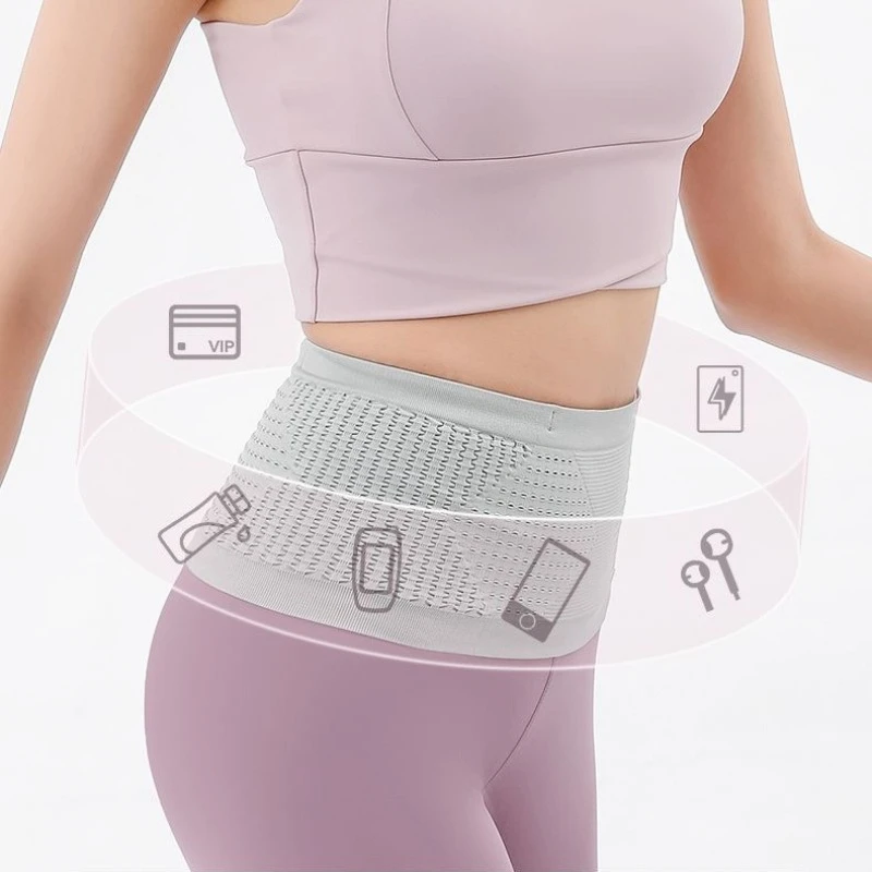 Seamless Invisible Running Waist Belt Bag Gym Bags Fitness Jogging Cycling Flat Fanny Pack Travel for Unisex Sports Phone Bags