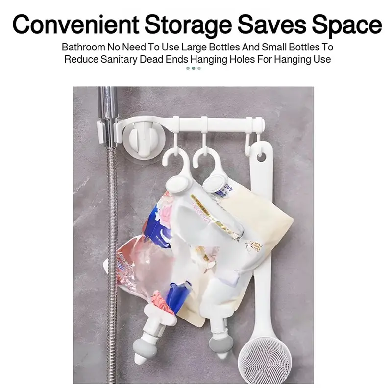 PORK-Refillable Liquid Dispenser For Laundry Detergent, Body Wash, Shampoo - Hanging Pouch Control Flow-Pump Head