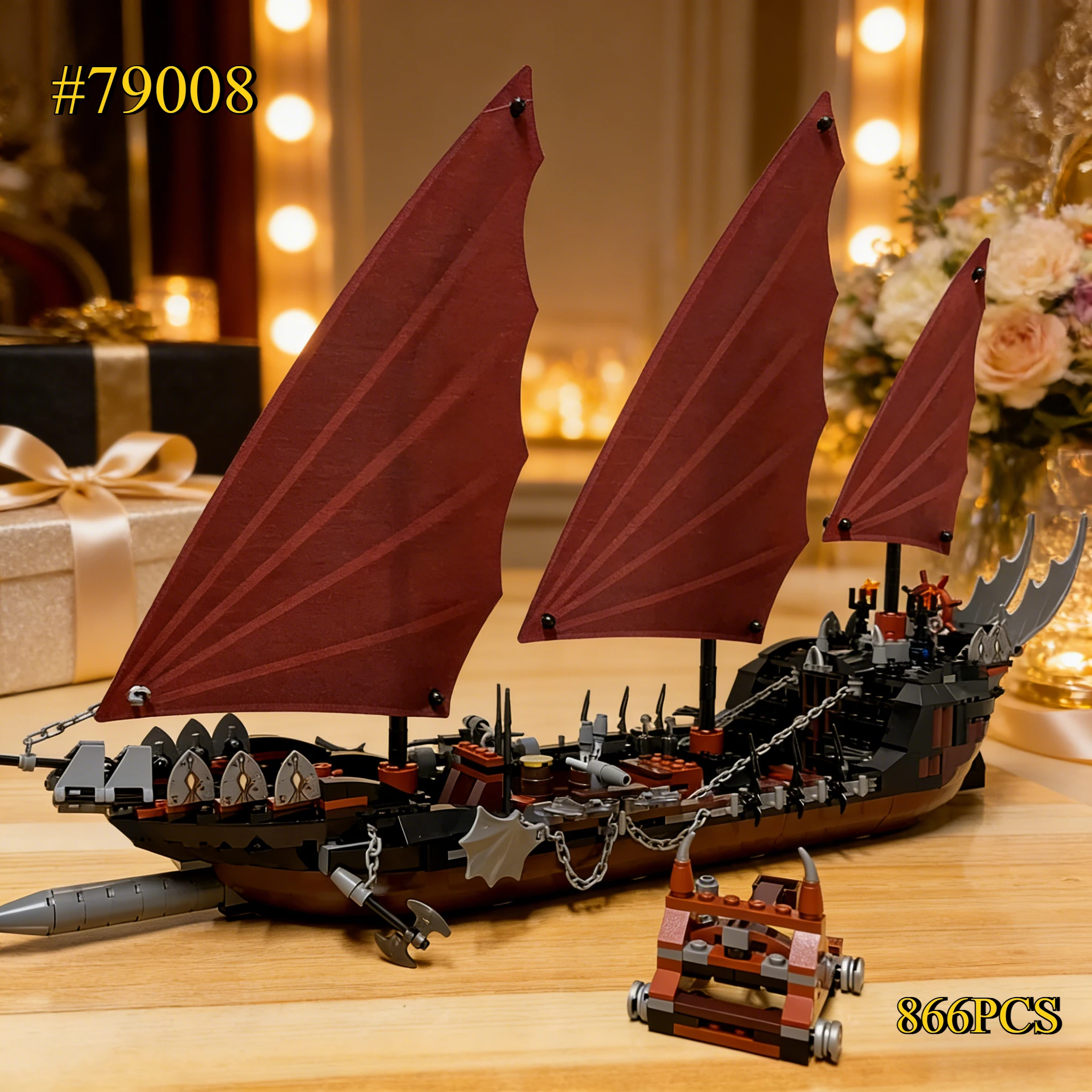 

Наборы строительных блоков «Пиратский корабль-призрак» 79008, совместимые с деталями Lego, подходят для рождественских подарков, игрушки, 866 деталей