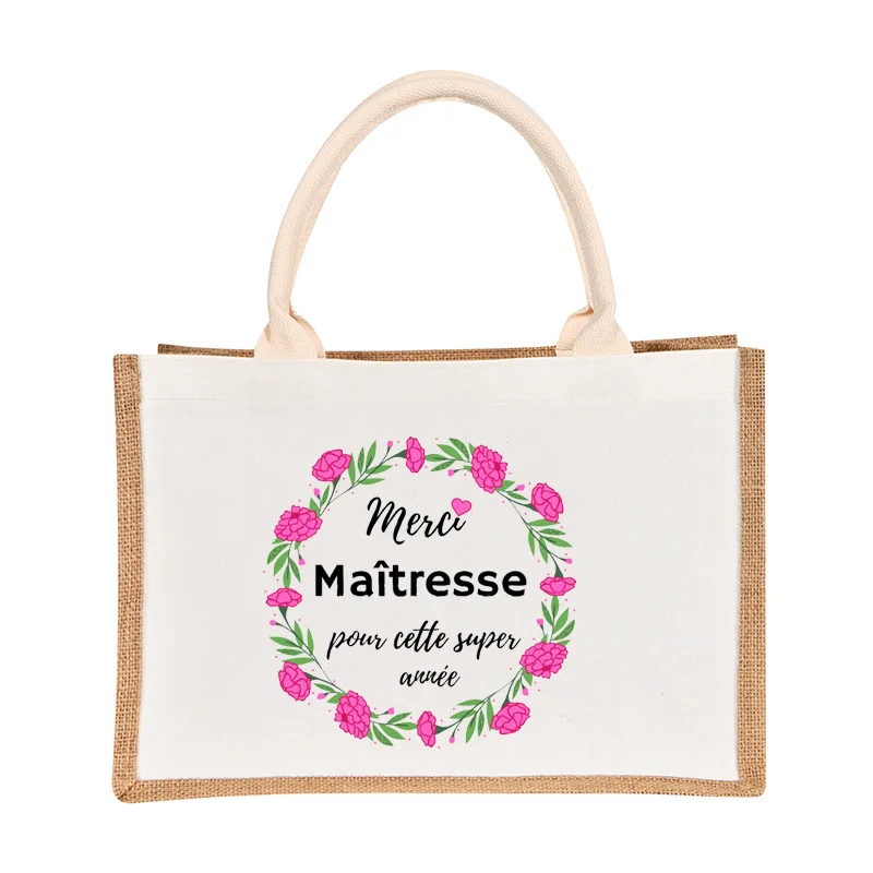 Teacher Gift Thank You for Being A Really Merci Maitresse Tote Bag Teacher Appreciation Gifts Shopper Bag Teacher Shopping Bag