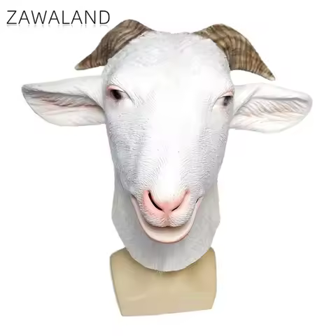Zawaland Christmas Carnival Cosplay Sheep Mask Costumes Holiday Party Funny Headgear Animal Mask Stage Costume Performance