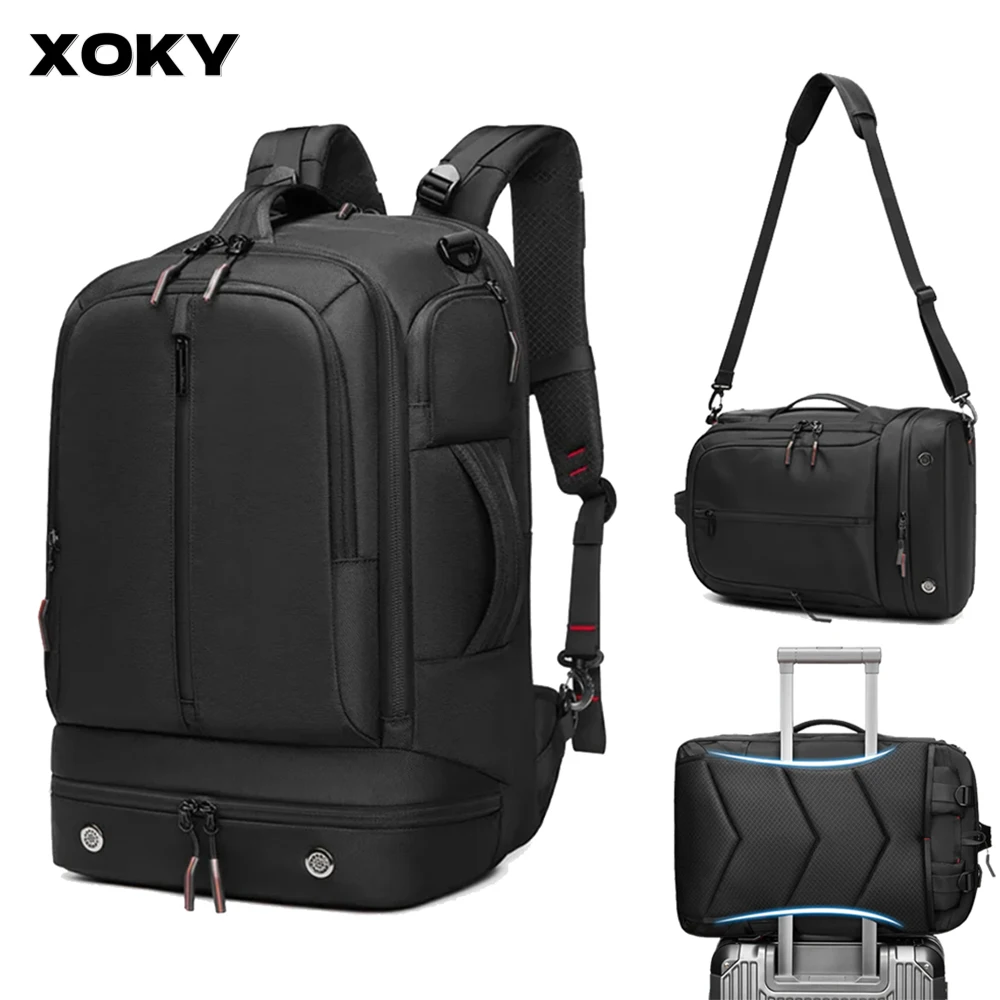 Men Larger Capacity Backpack Business Notebook Bagpack Waterproof Light Multifunctional Travel Luggage Storage Knapsack Shoe Bag