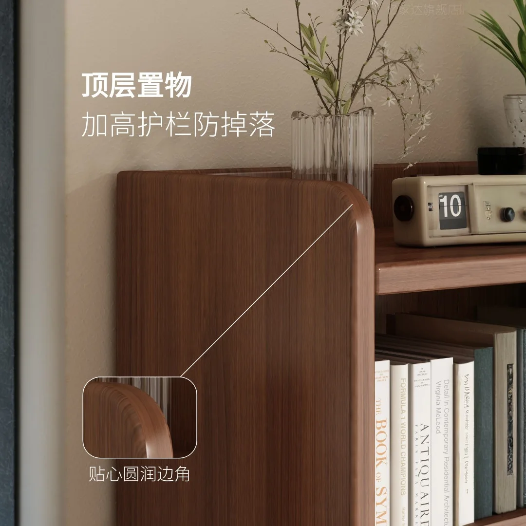 Integrated Bookshelf Wall-Mounted Storage Rack, Study Bay Window Multi-Layer Storage Cabinet, Student Home Simple Solid Wood Boo