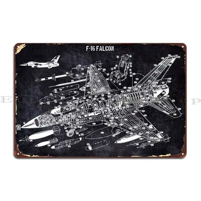 F16 Falcon Metal Signs Personalized Home Cinema Create Wall Pub Tin Sign Poster