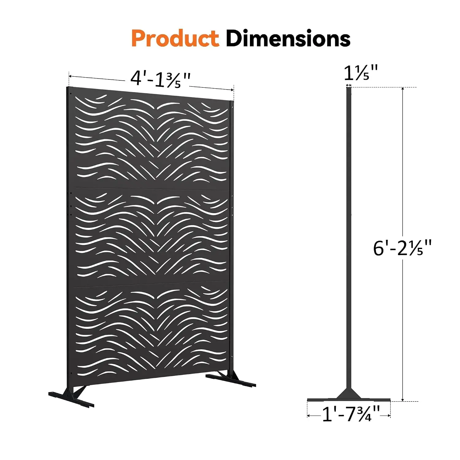 Modern Shade 4x6 FT Metal Privacy Screen with Artistic Modular Designs, Customized
