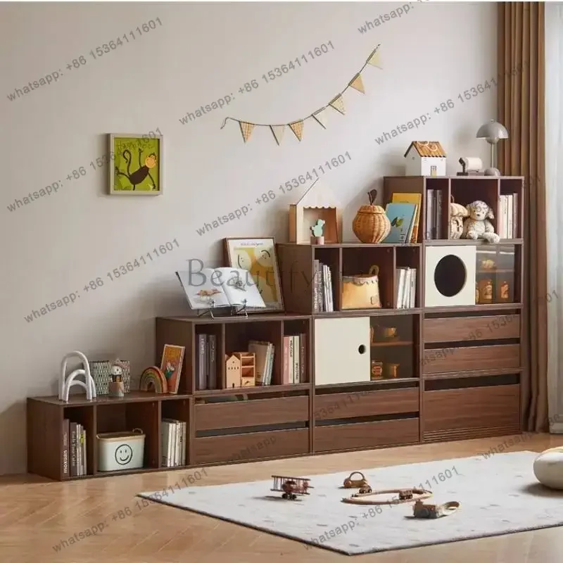 LJY Wood Bookcase Living Room Cabinets Storage Display Organizer Living Room Cabinets Sideboard Meuble Rangement Home Furniture