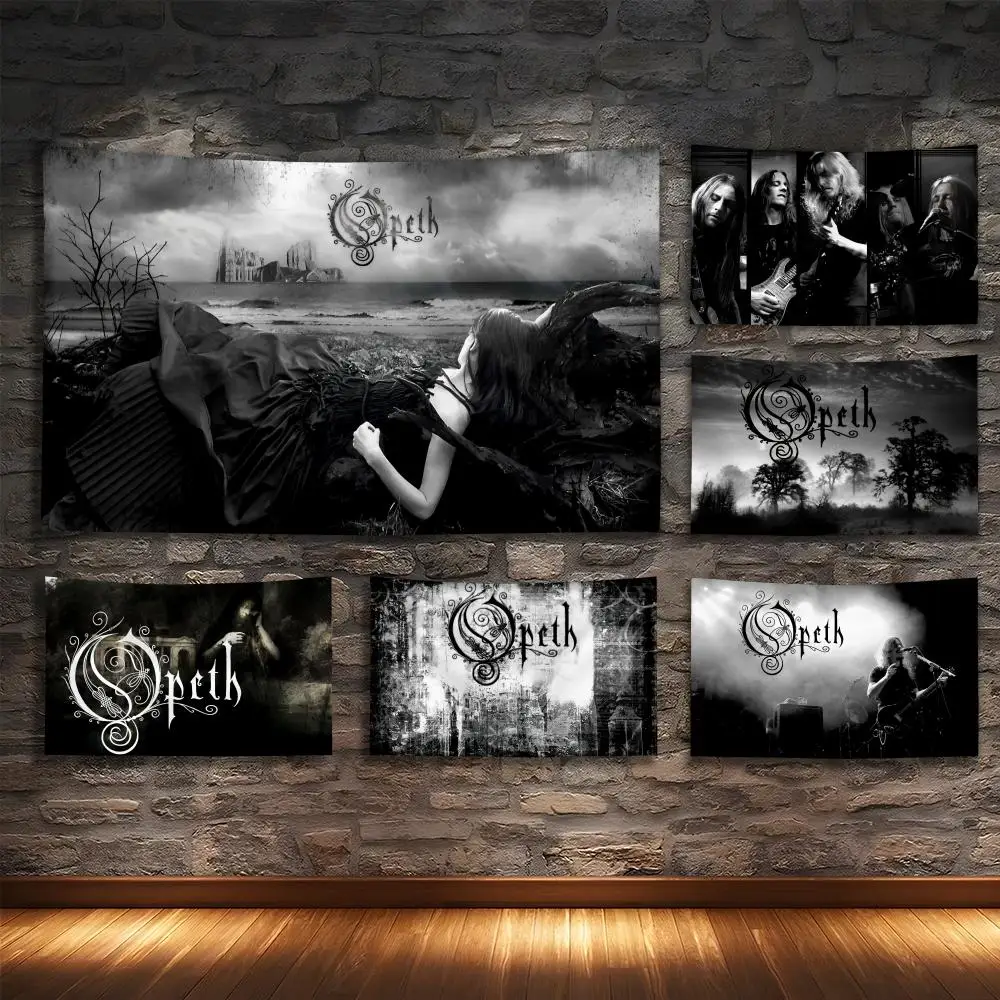 O-OPETHs Rock Band LOGO Tapestry Custom Living Bedroom Party Dormitory Interior Wall Bohemian Decoration Attached Clip