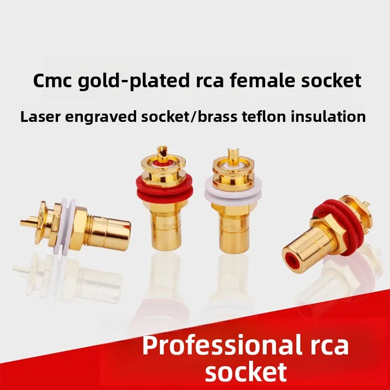 American CMC 816-U pure copper gold-plated RCA signal socket fever audio lotus plug audio cable female seat