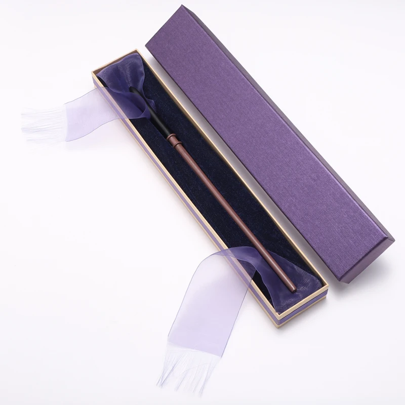 Cosplay Hermion Magicial Sticks Metal Core with Purple Ribbon Box