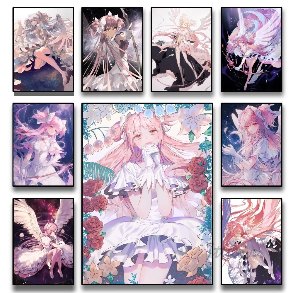 Puella Magi Madoka Magica Poster Stickers Art Wall Murals Decor Game Room Decor Gifts HD Painting