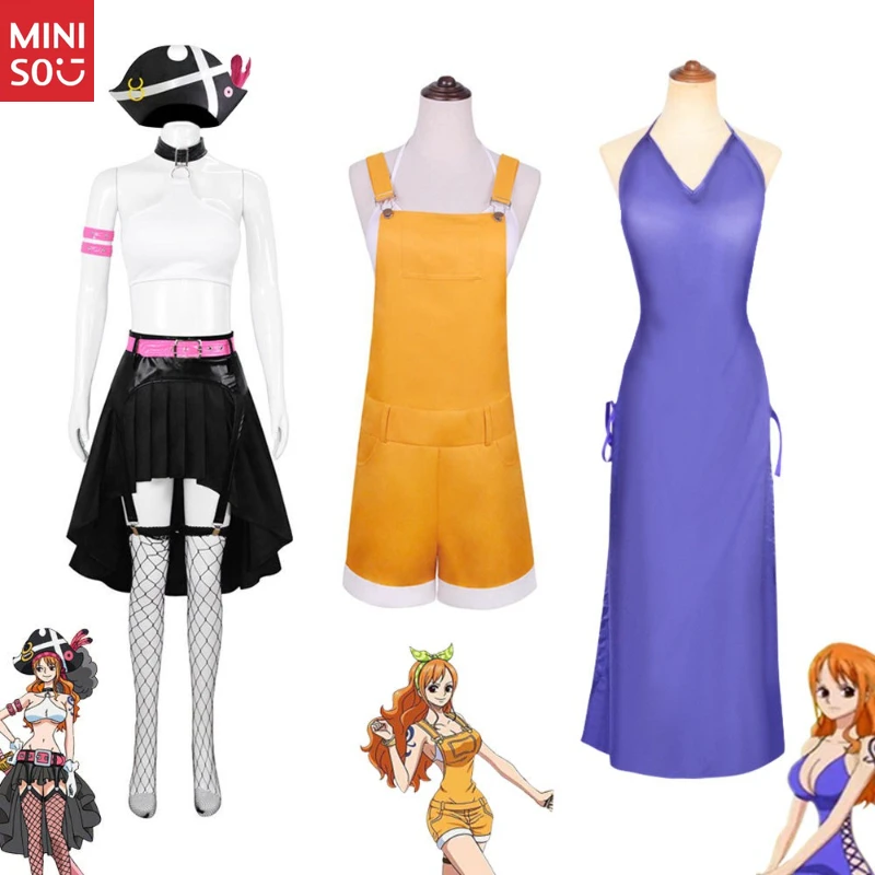 

Miniso One Piece Nami Cosplay Costume, Straw Hat Crew Navigator, Anime Role Outfit