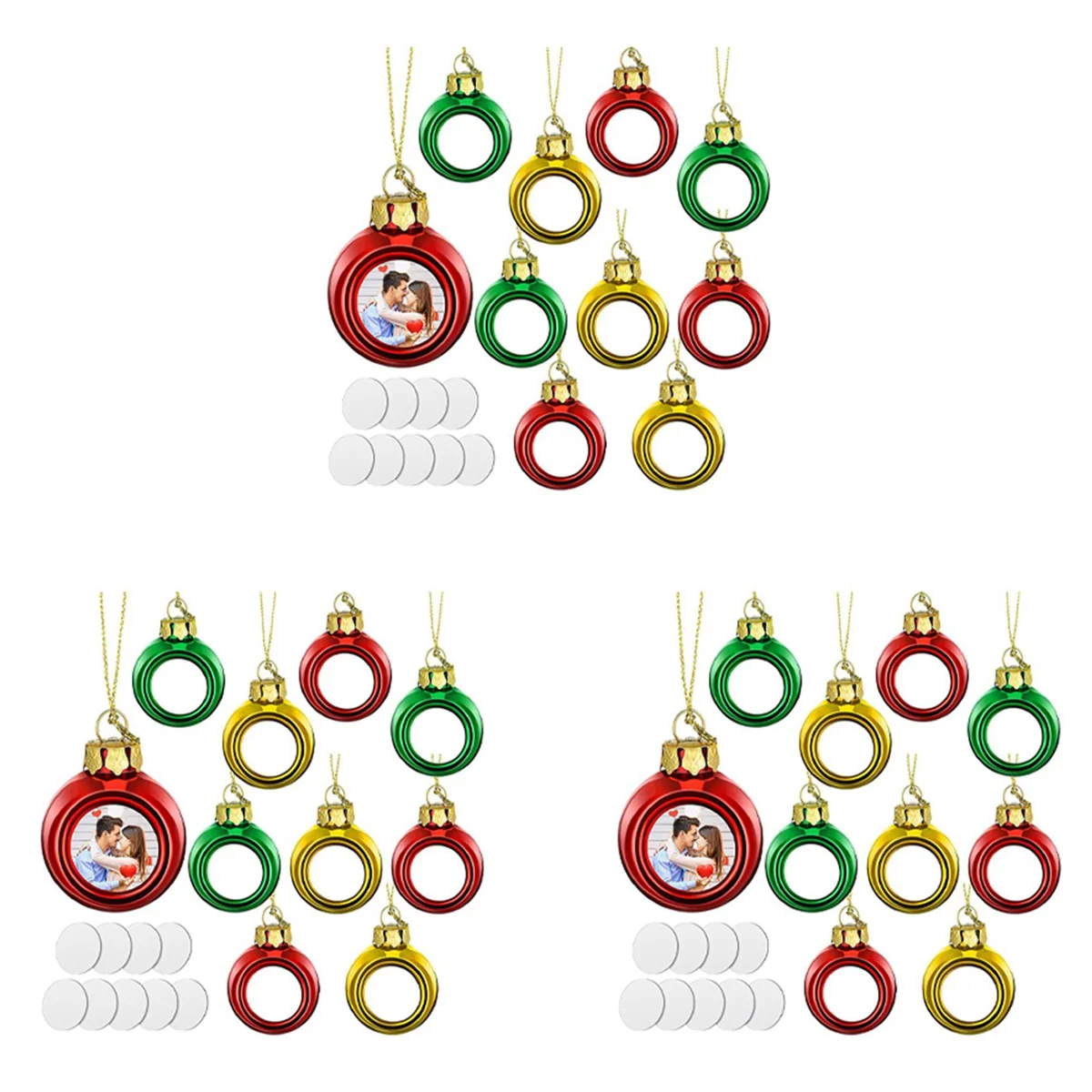 

27 Pieces Sublimation Christmas Ball Ornaments Shatterproof for Holiday Wedding Party Decoration,1.6 Inch