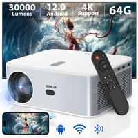 HORLAT 30000Lumens Android12 4K Decode Outdoor Projector Full HD 1080P Video 3D Home Theater Keystone 5G WiFi Portable Proyector