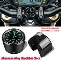Motorcycle Handlebar Aluminum Alloy Clock Durable Stainless Steel Pad Night Vision Waterproof Shock-Proof Buckle Bicycle Watch