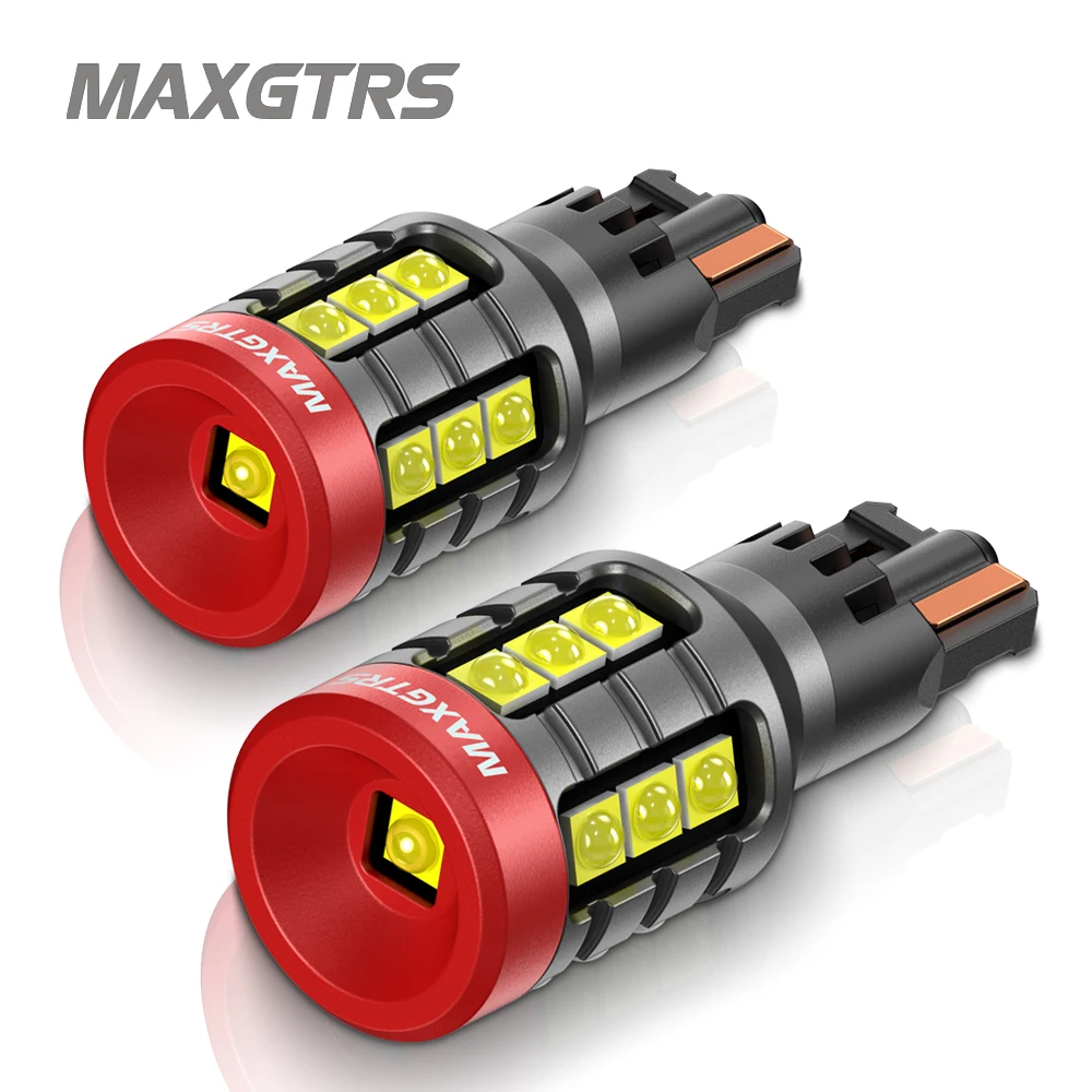 MAXGTRS 2x T15 LED Reversing Light Canbus White W16W 912 921 LED Lamp Bulb Super Bright Tail Brake Lights for Car Automotive 12V