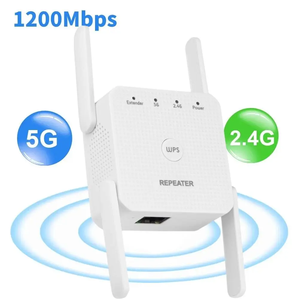 2.4 جيجا هرتز/5 جيجا هرتز موسع إشارة WiFi 1200 ميجا بت في الثانية ممتد حتى 200 متر مكرر واي فاي إشارة قوية ثنائي النطاق إشارة الداعم