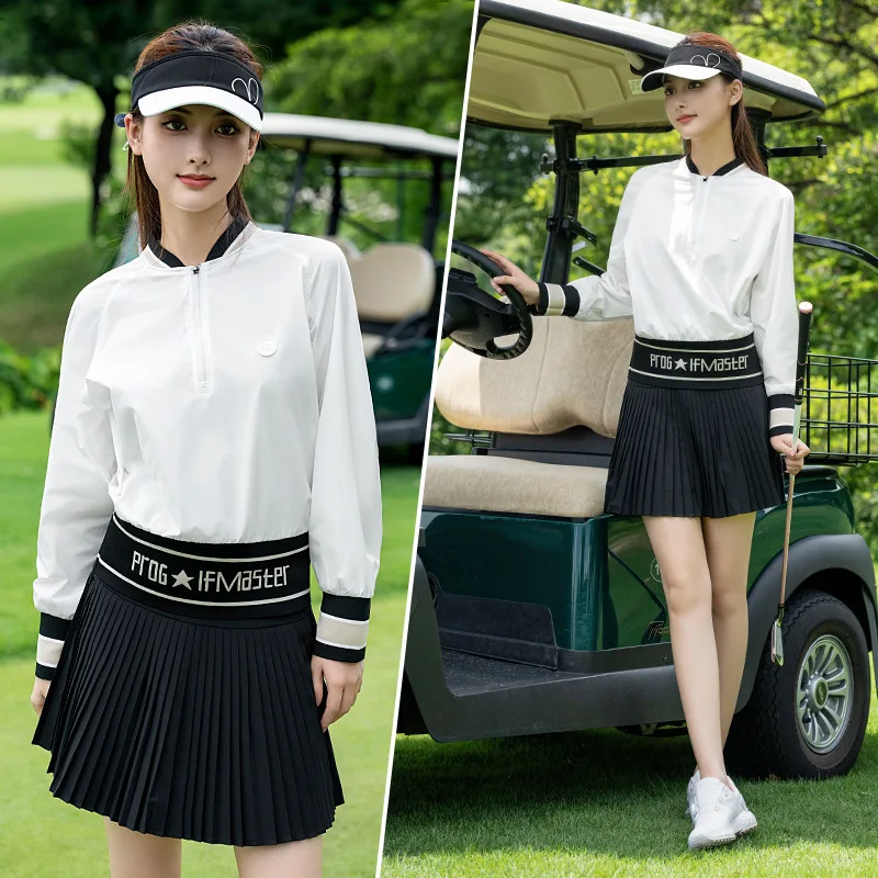 

PGM Женские куртки для гольфа с длинными рукавами Осень-зима Бейсбольная спортивная ветровка на открытом воздухе YF833