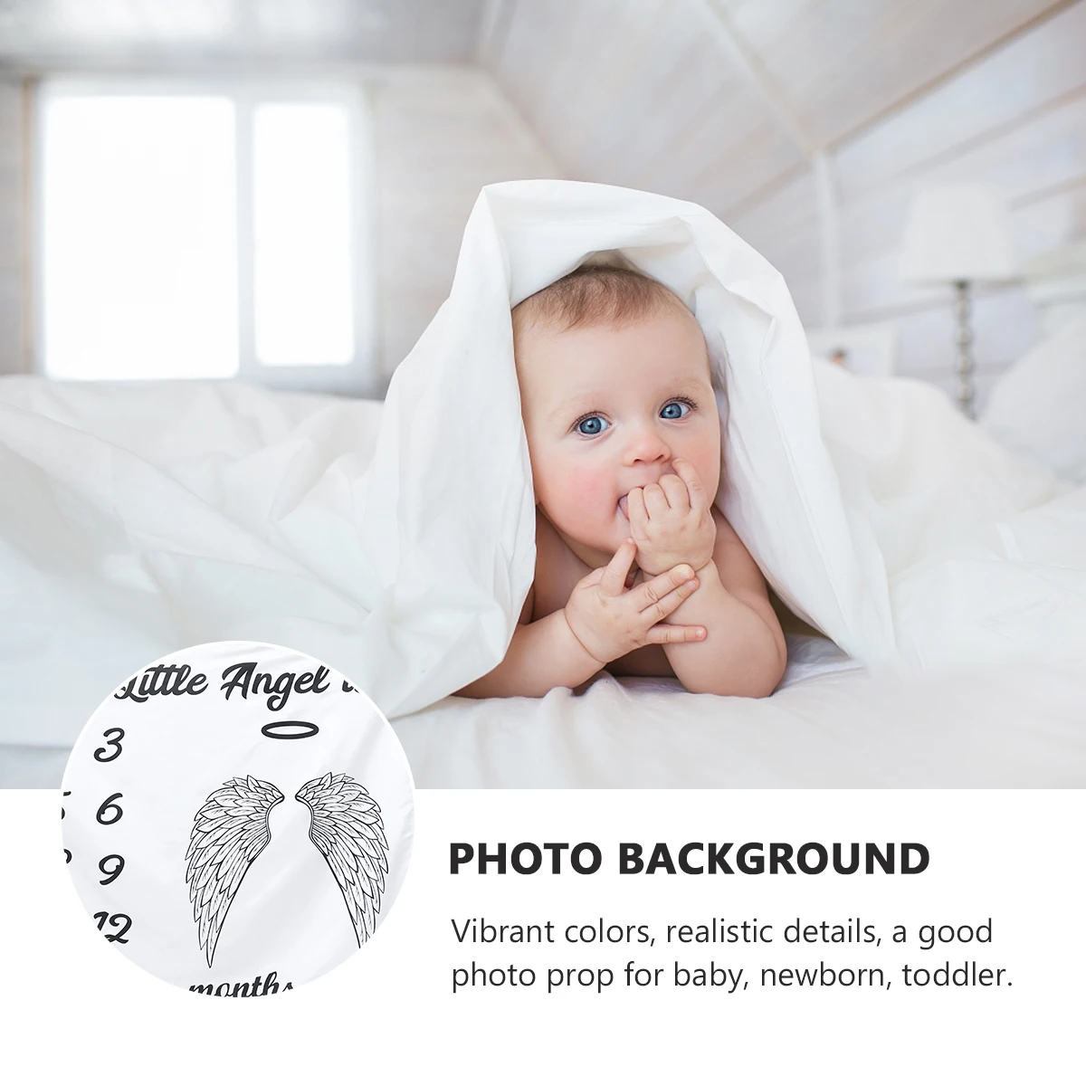 

Newborn Photography Backdrop Creative Angel Wings Baby Photo Props Premium Fabric Durable Seamless Vibrant Color Birthday