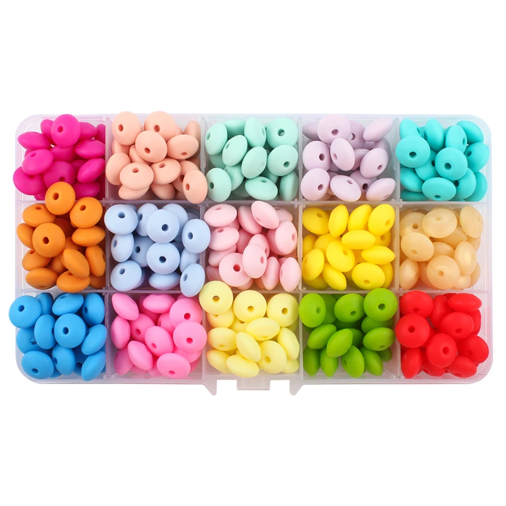 30Pcs Siilcone Beads 12mm Lentil Beads Spacer Focal Beads For Jewelry Making DIY Bracelet Necklace Keychains Accessories