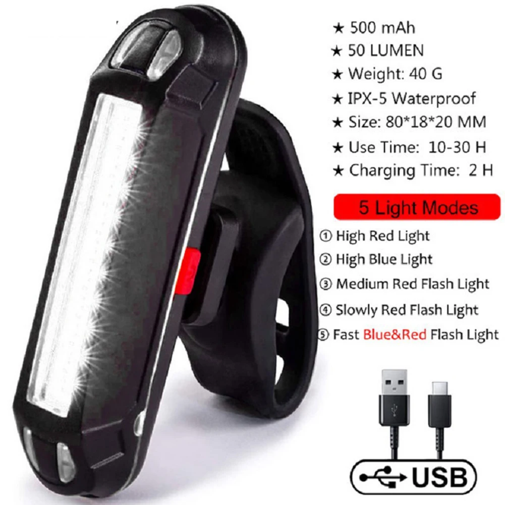 Bicycle Tail Lights Rear Light USB Rechargeable LED Lamp Safety Warning Taillight Cycling Waterproof Lights For Bike Seatpost