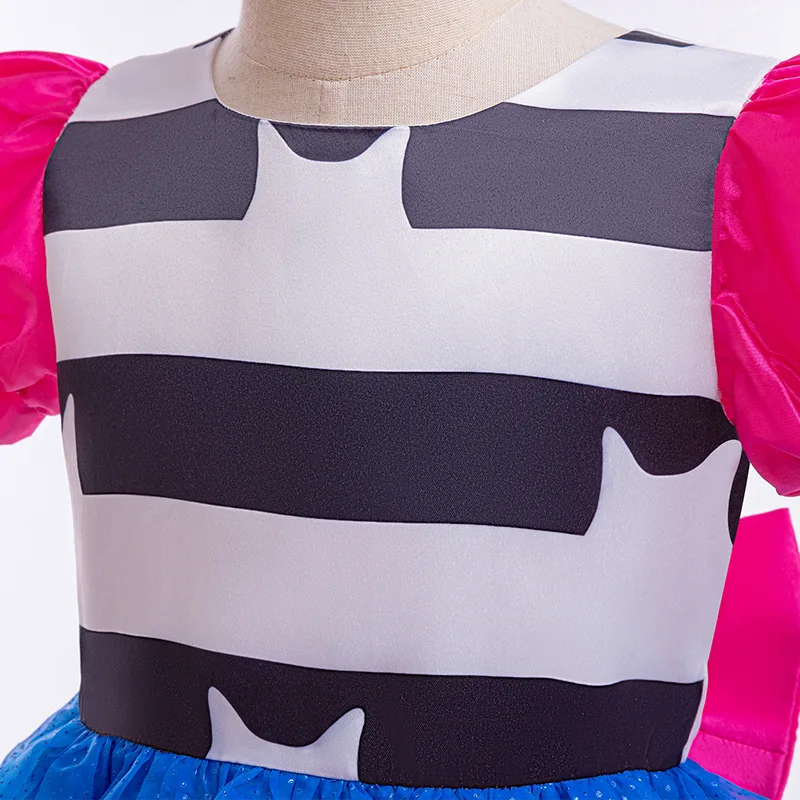 فستان أميرات من Gabby مع قوس للفتيات ، زي الأطفال ، كم منفوخ ، فستان تول بفيونكة ، عصابة رأس قطة ، ثوب عيد ميلاد الهالوين