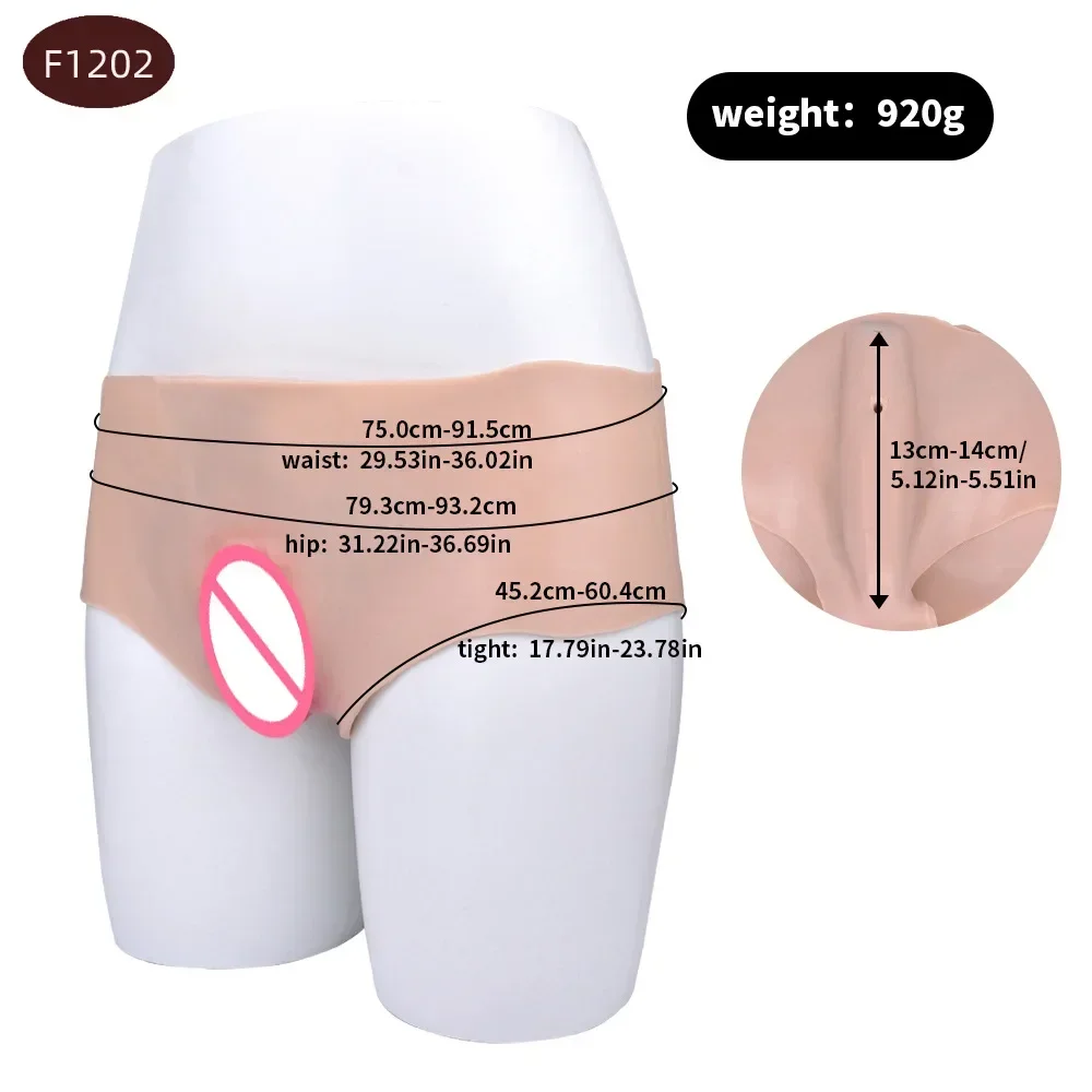 Realistic Pussy Silicone Triangle Pant Fake Vaginal Hiding Gaff Hip Enhancer for Sissy Transgender Crossdressers Panty Underwear