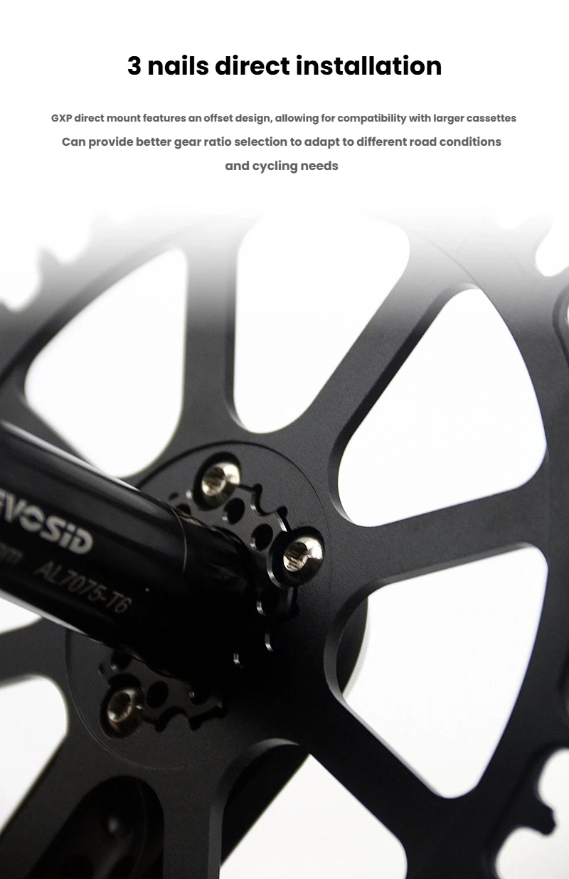 EVOSID Rennrad Kurbelgarnitur 160/165/170mm 3nail Direct Mount Kettenblatt 40-56T Kies Fahrrad Hohl Intregated Kurbel 12S Fahrrad Teil – Detail 3