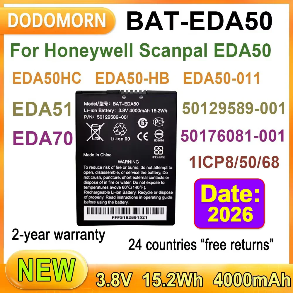 NEW BAT-EDA50 High Quality Battery For Honeywell EDA50 EDA50HC Scanpal EDA51 EDA70 EDA50-HB 50129589-001 3.8V 15.2Wh 4000mAh