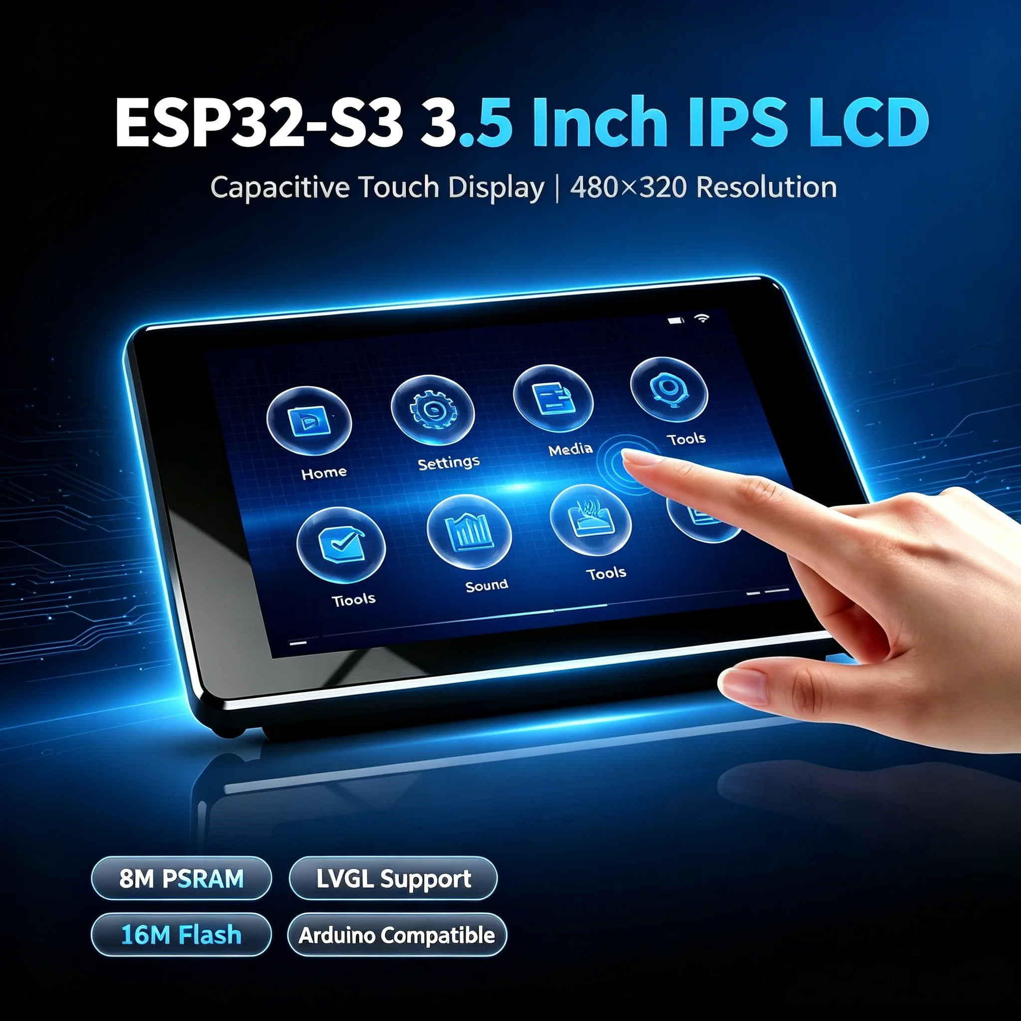 ESP32-S3 3.5 Inch LCD IPS 480x320 Capacitive Screen 8M PSRAM 16M FLASH LVGL Development Support WiFi