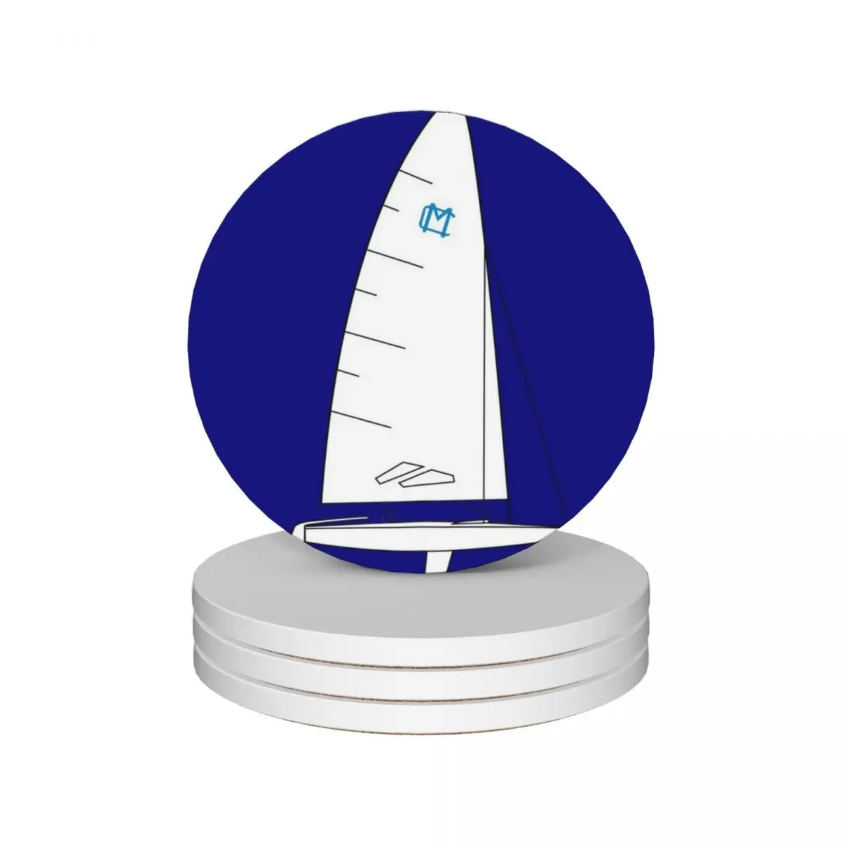 

MC Scow Sailboat Ceramic Coasters (Set of 4) set for drinks table decoration and accessories Cup mat ceramic stand Coasters