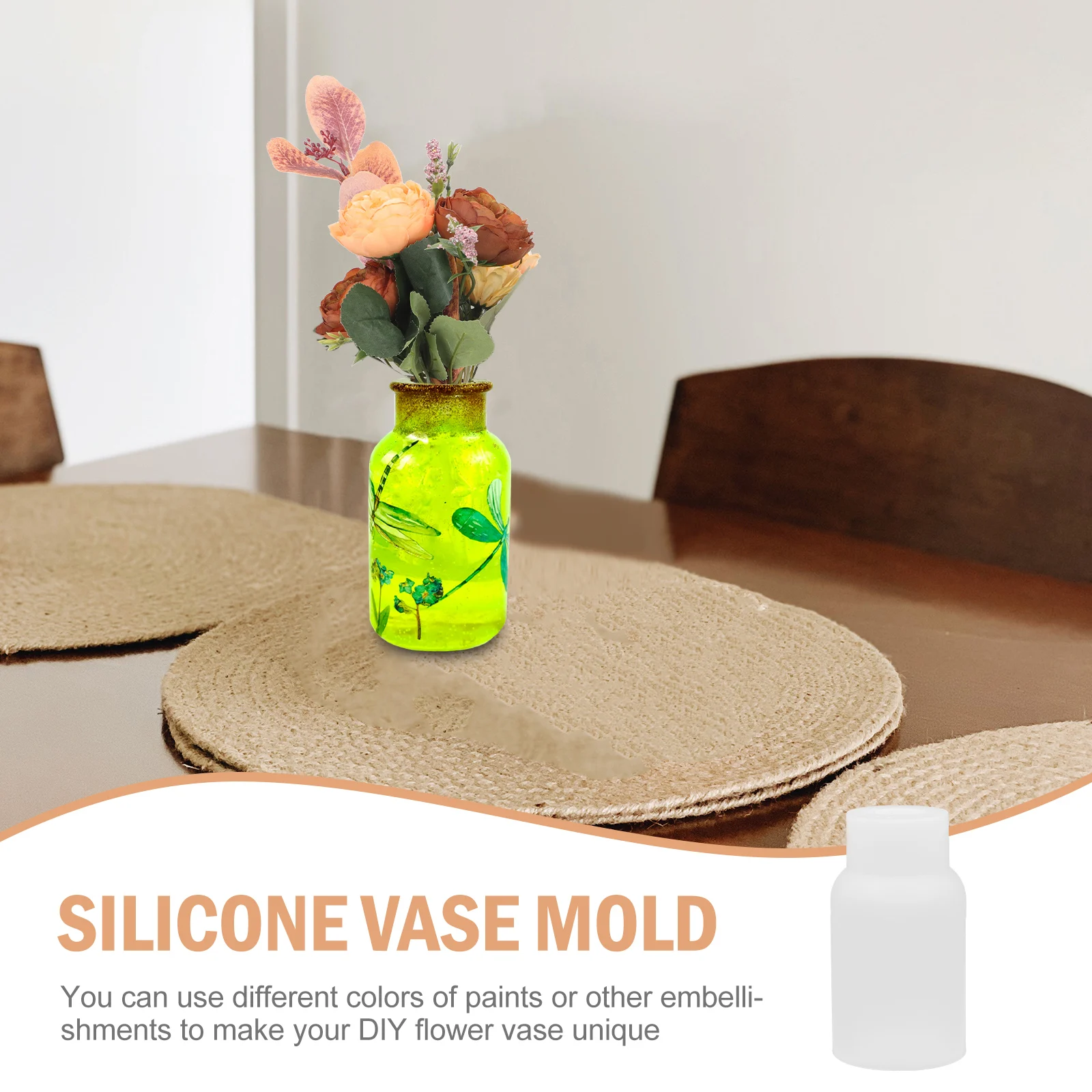 

Silicone Vase Mold Reusable Epoxy Cylinder Molds DIY Flower Vase Decor Practical Planter Mold Crystal Transparent Resin Casting
