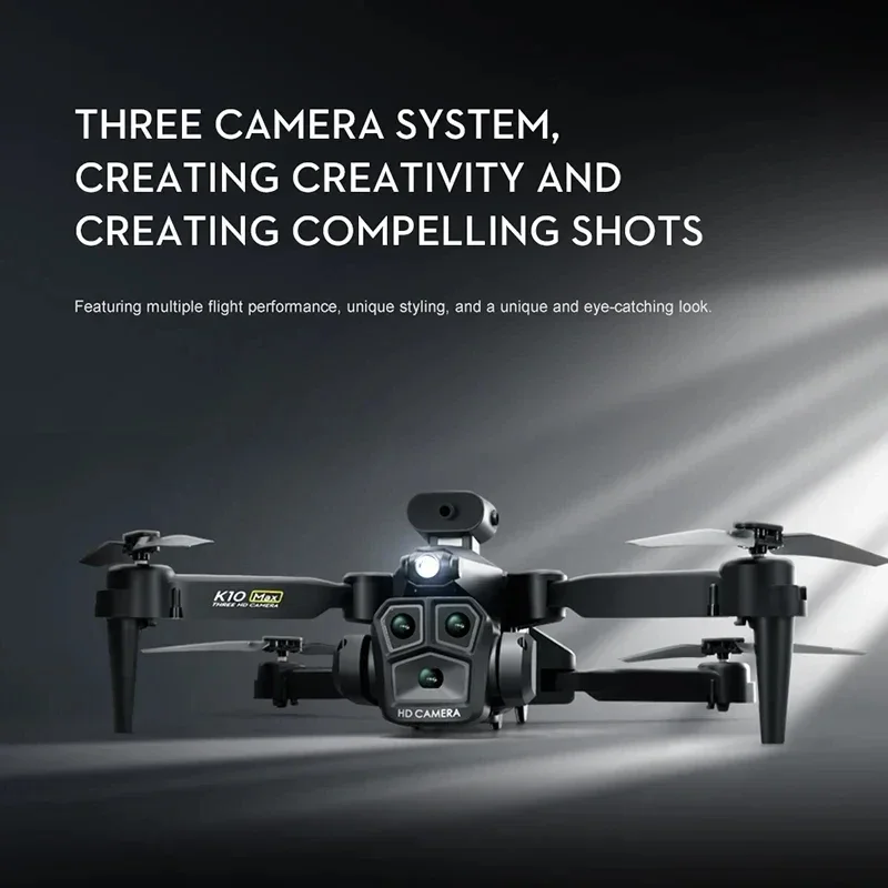 Lenovo K10ProMax Drone 8K kamera ganda HD profesional, mainan Quadcopter kendali jarak jauh megafon GPS 9000M