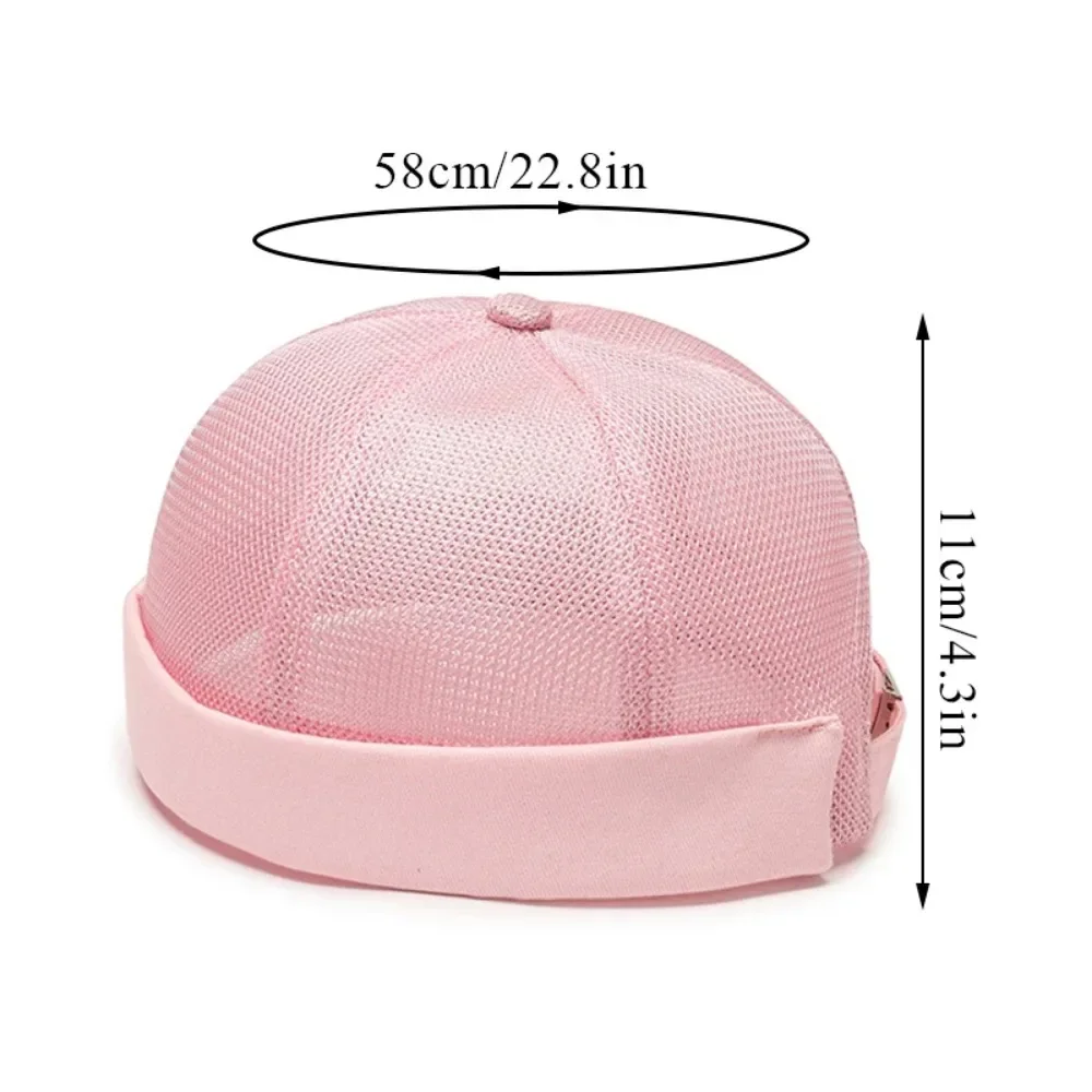 Summer Mesh Cap Breathable Brimless Hat Men Women Bucket Caps Adjustable Dad Solid Color Beanie Hats Шапка Женская Gorras Beanie