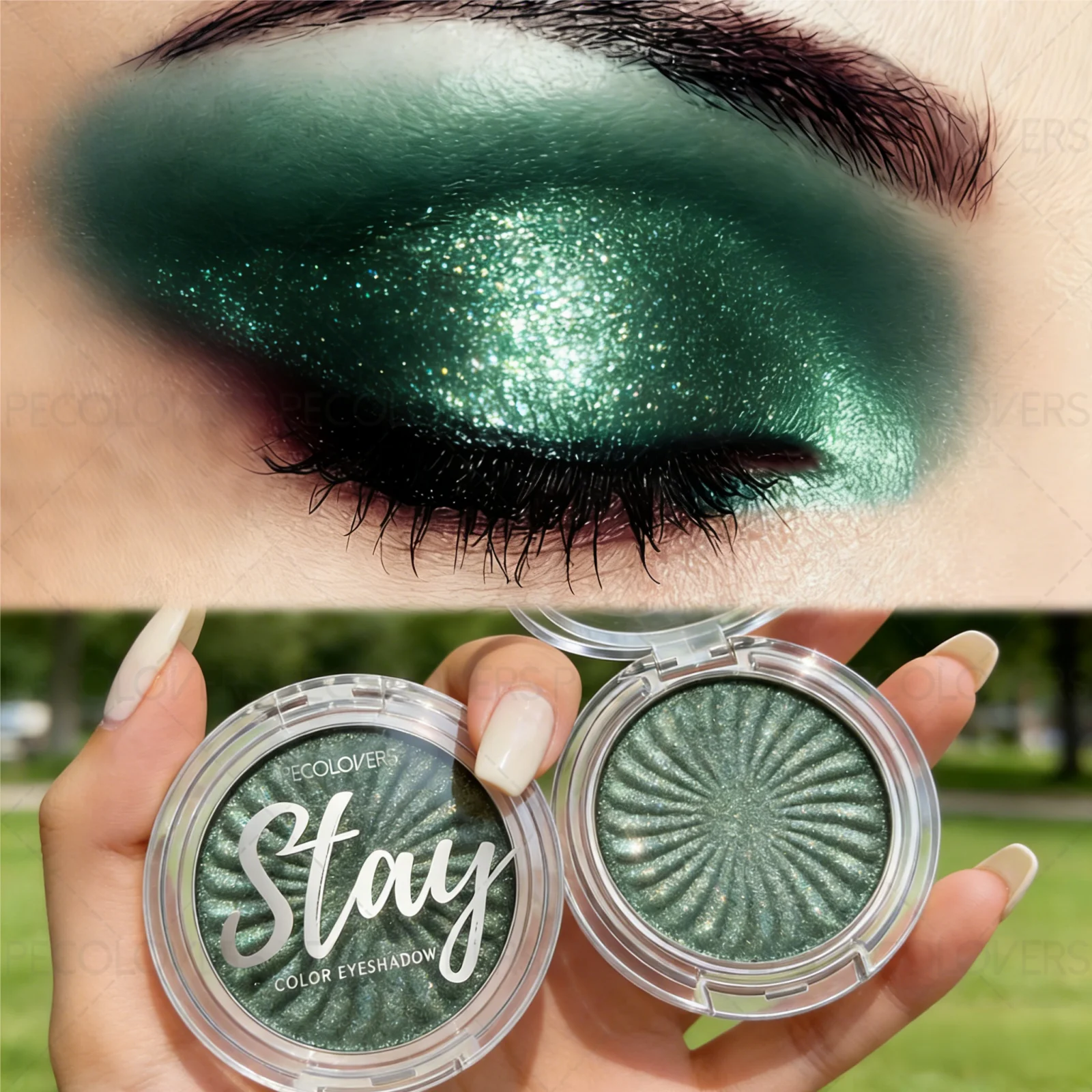 1 Stück Lidschattenpalette mit dreifacher Textur in Matt, Perlglanz und Glitzer, wasserfest, zur Erstellung von dreidimensionalem Augen-Make-up