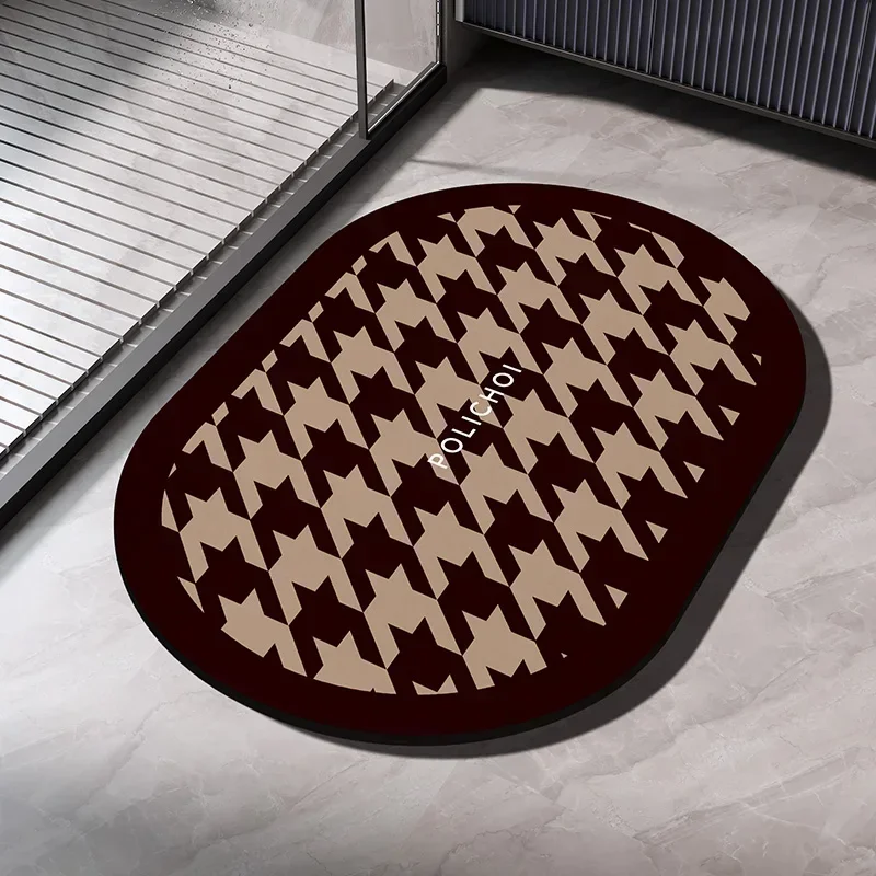 Super Absorbent Bathroom Mat Non-slip Diatomaceous Earth Floor Foot Mats Quick Dry Shower Carpet Toilet Pad Doormat Washable