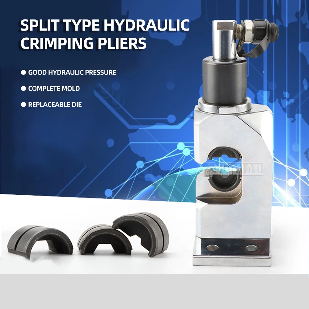 

Split hydraulic pliers with C-shaped opening design, paired with manual pump and electric pump toolbox