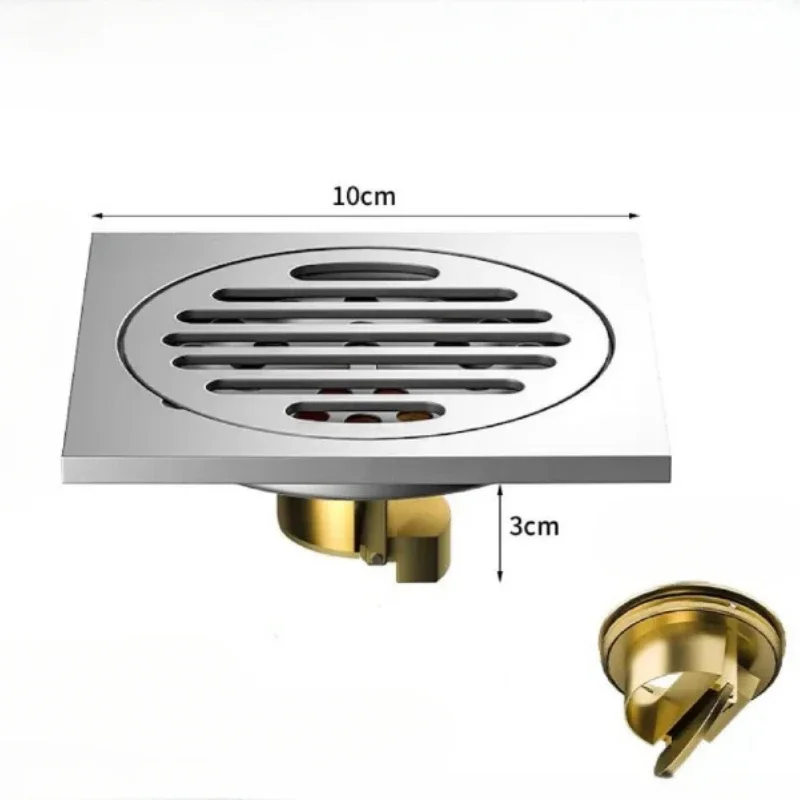 Bathroom shower floor drain made of 304 stainless steel material, kitchen square anti odor floor drain