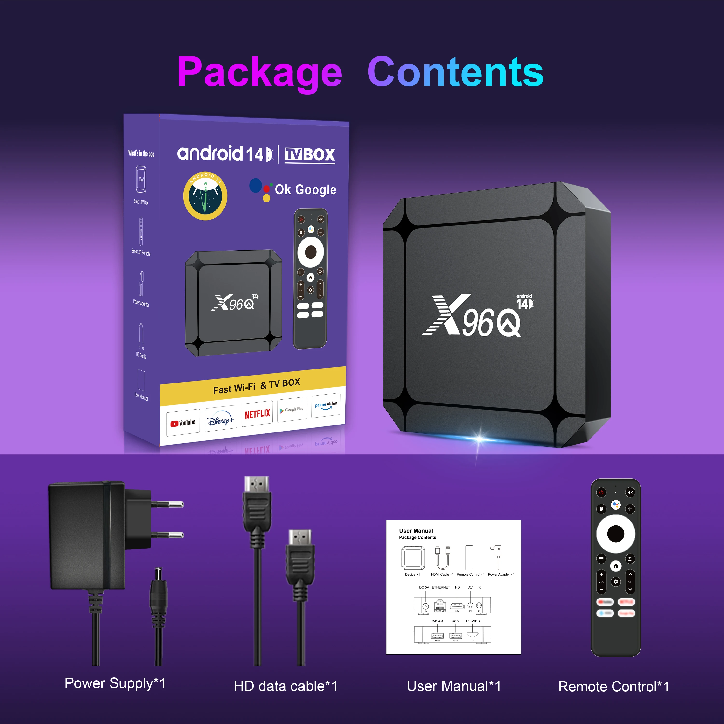 X96Q RK3518 Android 14.0 TV Box نمط جديد BT5.0 Wifi6 دعم مشغل الوسائط يوتيوب Google Voice Assistant 4K Smart Box