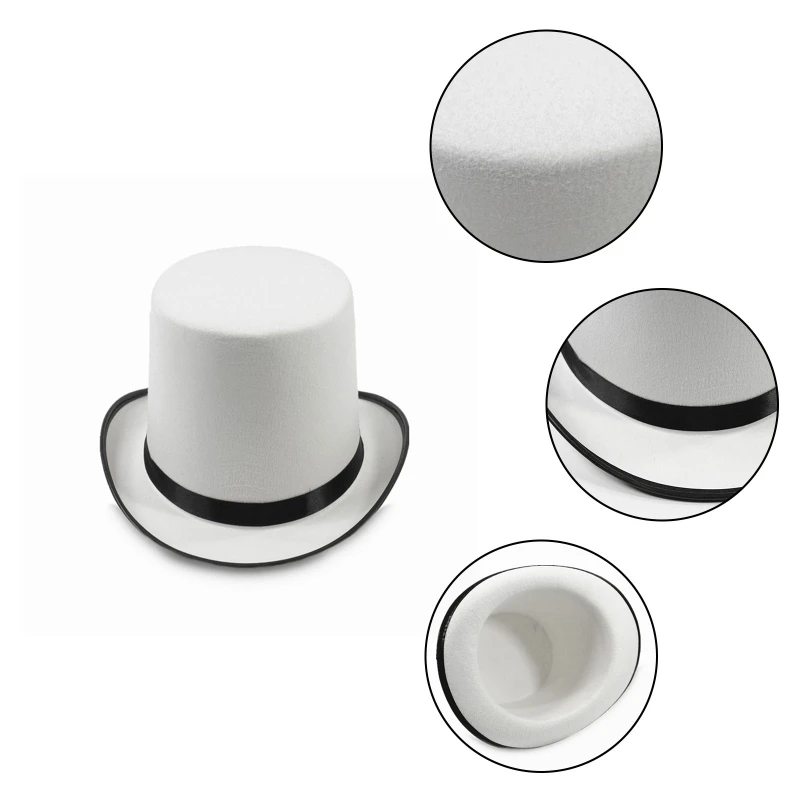 Magician Top Hat White Top Hat Magician Performed Hat Carnival Nightclub Bowler Top Hat Stage Performances Dropship