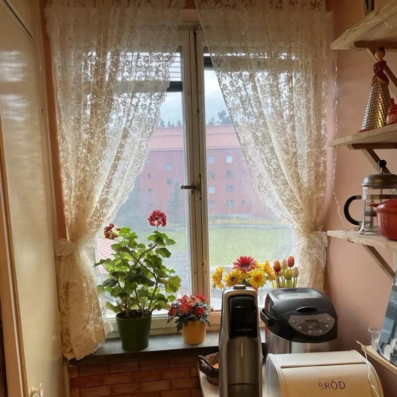 3D Flower Lace Curtains for Be - Home Office Romance avaliação e preço