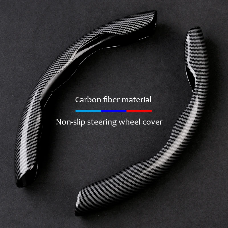 

1Pair Car Steering Wheel Cover Carbon Fiber Steering Wheel Booster Universal 99% Model Non-Slip Auto Interior Accessories 38cm