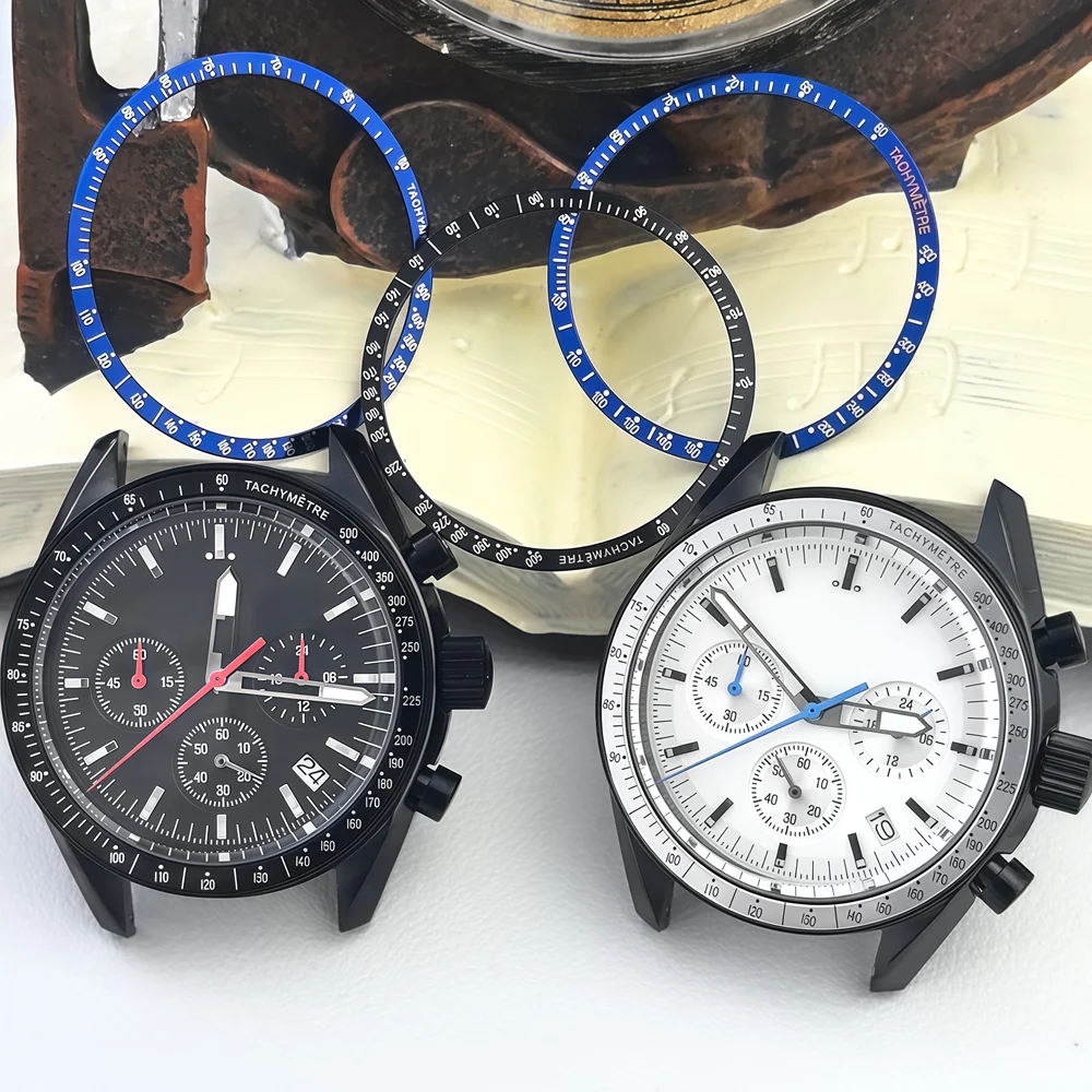 

40mm stainless steel case vk63 quartz movement Water-resistant multi-function timing sports men's watch